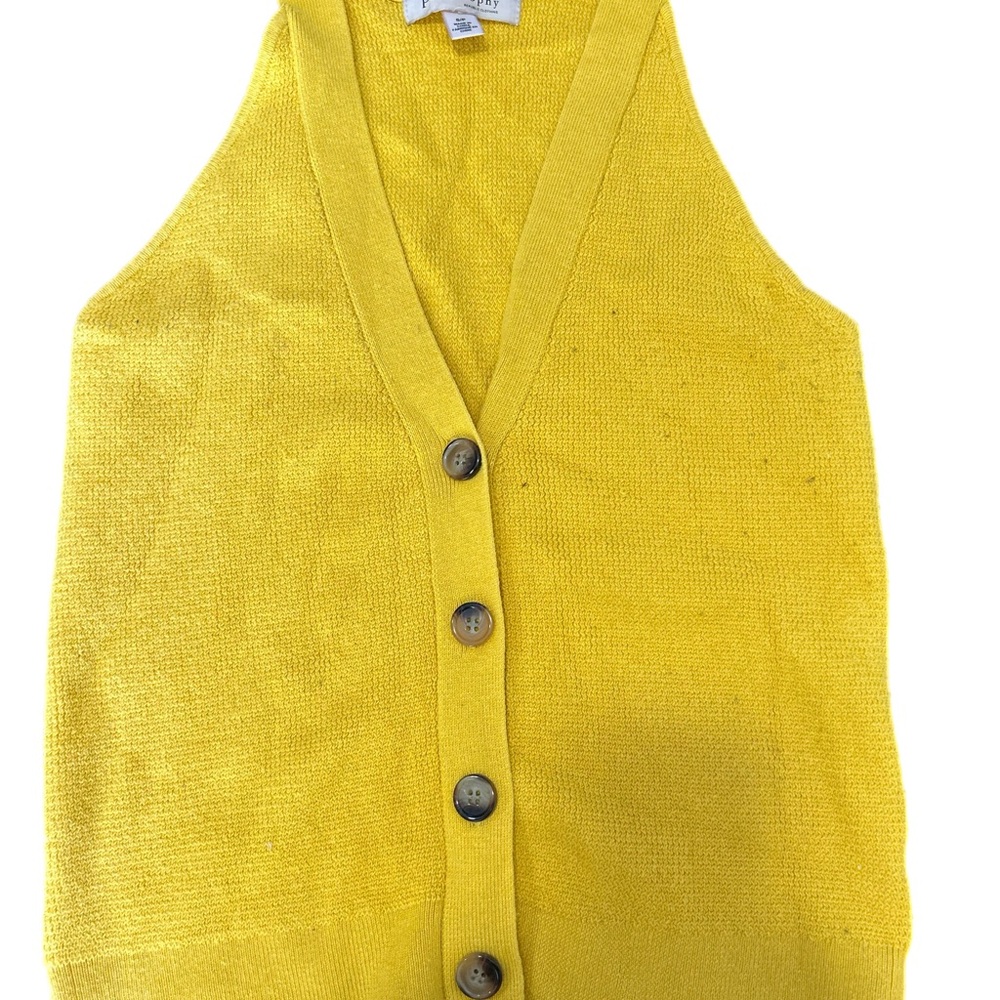 Yellow Button-Up Women's Sweater Vest